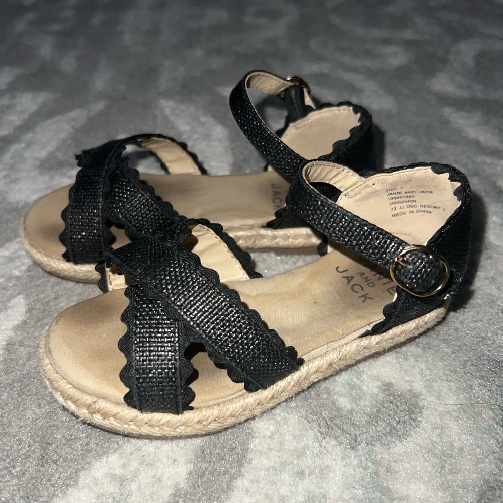Toddler Janie & Jack black espadrilles sandals